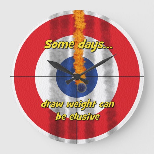 ホットロック'draw weight'カーラーの時計 – (赤) ラージ壁時計 (正面)