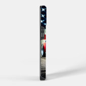 ホットロッドとアメリカ国旗 iPhoneケース (右側面)