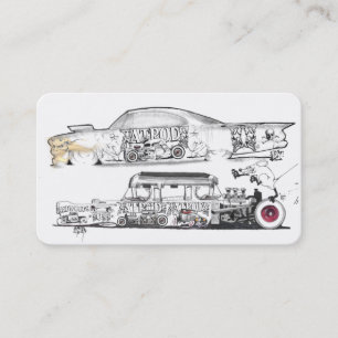 ホットロッドと自動車名刺アイディア 名刺