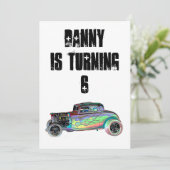 ホットロッドの誕生日招待状 招待状 (スタンド正面)