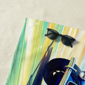 ホットロッドオンザサーフビーチカーラバービーチタオル ビーチタオル (インサイチュ)