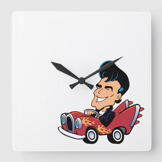 ホットローダー スクエア壁時計 (正面)