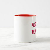 ホット先生- HOT TEA-cher おもしろい pun ツートーンマグカップ (中央)