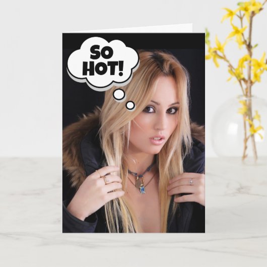 ホット女の子おもしろい丘の上の誕生日ビッグカード彼のために カード (黄色い花)