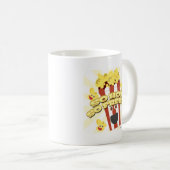 ホット新鮮なポップコーン映画の時間おもしろい漫画 コーヒーマグカップ (正面右)