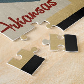 ホット春アーカンサスブルーフィッシュヴィンテージトラベル ジグソーパズル (側面)