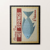 ホット春アーカンサスブルーフィッシュヴィンテージトラベル ジグソーパズル (縦)