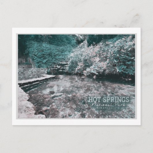 ホット春アーカンソー水の色 – アーカンソー米国 ポストカード (正面)