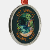 ホット春ナショナルパークレトロ動揺してサークル メタルオーナメント (右)