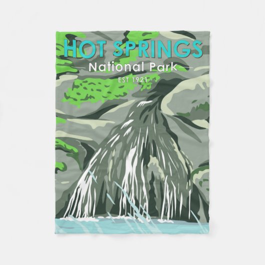 ホット春ナショナル・パーク・アーカンソーヴィンテージ フリースブランケット (正面)