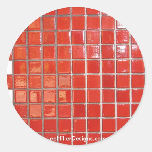 ホット春、ARレッドタイル中央Aveギフト ラウンドシール (正面)