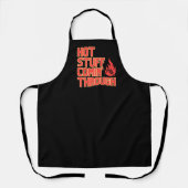 ホット物コミンスルーバーベおもしろいークパパ エプロン (正面)