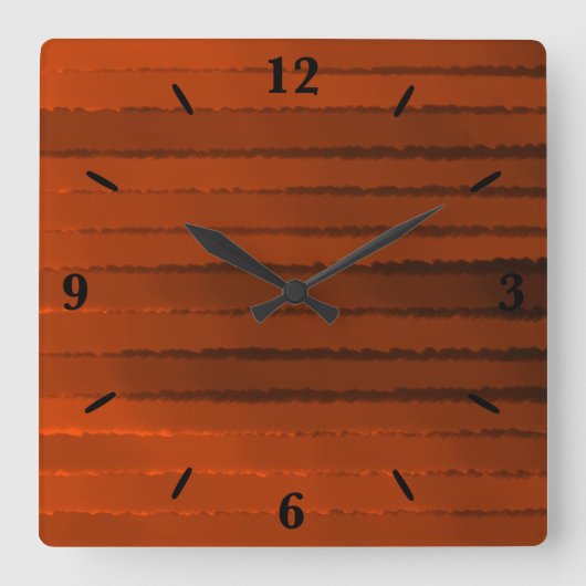 ホット白熱［赤熱］光を放つ物 スクエア壁時計 (正面)