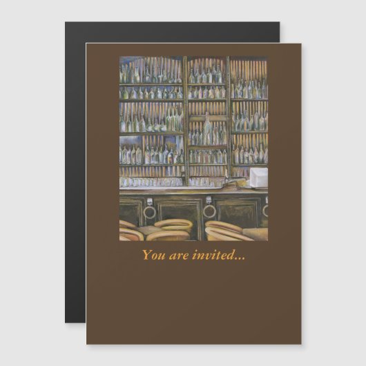 ホット、ただし移動しない マグネット招待状 (正面/裏面)