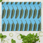 ホット&スパイシーなチールハラペーノ柄 キッチンタオル (折り畳み)