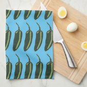 ホット&スパイシーなチールハラペーノ柄 キッチンタオル (四つ折り)