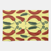 ホット&スパイシーなチールハラペーノ柄 キッチンタオル (横)