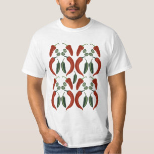 ホット&スピシージャラペニョチリペッパーズパターンアート Tシャツ
