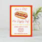 ホット・ディギティ・ドッグが1匹!ホットドッグ生誕祭パーティー 招待状 (スタンド正面)