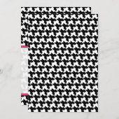 ホット·ピン千鳥格子のク·ベイビー·ガールの発表 招待状 (正面/裏面)