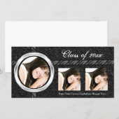 ホット ブラック 卒業発表 フォト カード (正面/裏面)
