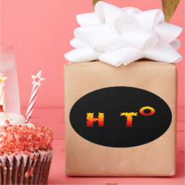 ホット |地球温暖化 楕円形シール