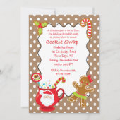 ホットCocoおよびCookies Cookie Swap/Exchange招待状 招待状 (正面)