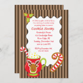 ホットCocoおよびCookies Cookie Swap/Exchange招待状 招待状 (正面/裏面)