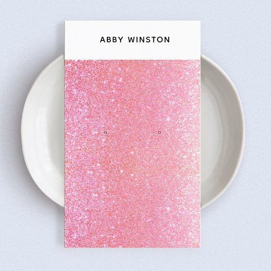 ホットPInkグリッターイヤリングホルダー 名刺