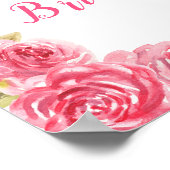 ホットPInkフローラカボチャブライダルシャワー ポスター (角)