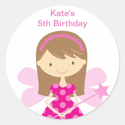 ホットPInk妖精ステッカー ラウンドシール (正面)