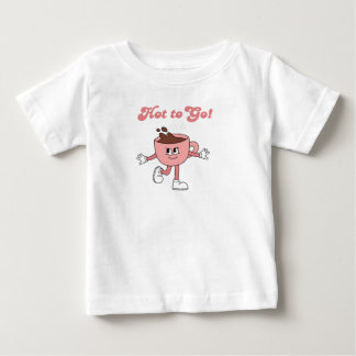 ホットtoゴーTシャツ、レトロなスタイルコーヒー ベビーTシャツ