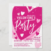 ホッパーソナライズされたトピンクバレンタインデーパーティー 招待状 (正面)