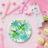 ホッピおもしろいー誕生日フロッグ7パーティープレート ペーパープレート (パーティー)