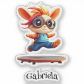 ホッピンのバニーパーソナライズされたビニール シール (正面)