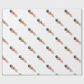 ホッピングを使用している漫画のアフリカ系アメリカ人の男の子 ラッピングペーパー (フラット)