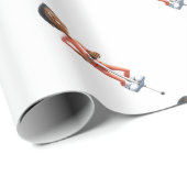 ホッピングを使用している漫画のアフリカ系アメリカ人の男の子 ラッピングペーパー (ロールコーナー)