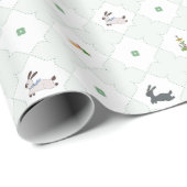 ホッピングイン春 – 緑 ラッピングペーパー (ロールコーナー)