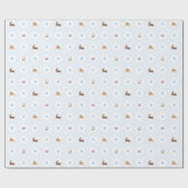 ホッピングイン春 – 青 ラッピングペーパー (フラット)