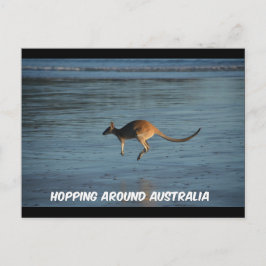 ホッピングオのまわりにーストラリアKangarooはがき ポストカード