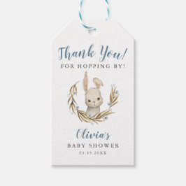 ホッピングバニー感謝してい男の子のバニーシャワー ギフトタグ