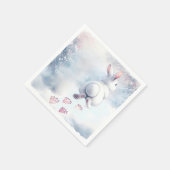 ホッピングバ離れニーのハートポープリント スタンダードカクテルナプキン (角)