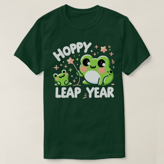 ホッピーうるう年のカエル Tシャツ (デザイン正面)