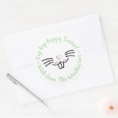 ホッピーおもしろいイースターかわいいイースターバニー顔カスタム ラウンドシール (封筒)