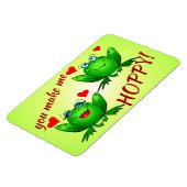 ホッピーかわいい陽気なおもしろいグリーンカエル マグネット (左側)