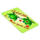 ホッピーかわいい陽気なおもしろいグリーンカエル マグネット (右側)