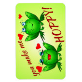 ホッピーかわいい陽気なおもしろいグリーンカエル マグネット (縦)