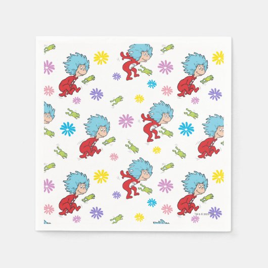 ホッピーなカエルのアイテムのパターン スタンダードカクテルナプキン (正面)