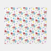 ホッピーなカエルのアイテムのパターン フリースブランケット (正面(横))