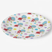 ホッピーなカエルのアイテムのパターン ペーパープレート (アングル)